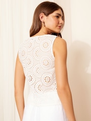 Friends Like These White Brodeire Button Through Waistcoat - Image 3 of 4