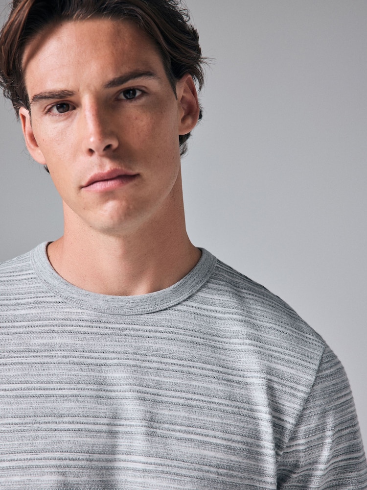 Grey Marl Textured T-Shirt - Image 1 of 7