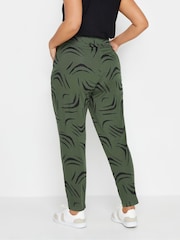 Yours Curve Khaki Green Double Pleated Harem Trousers - Image 3 of 4