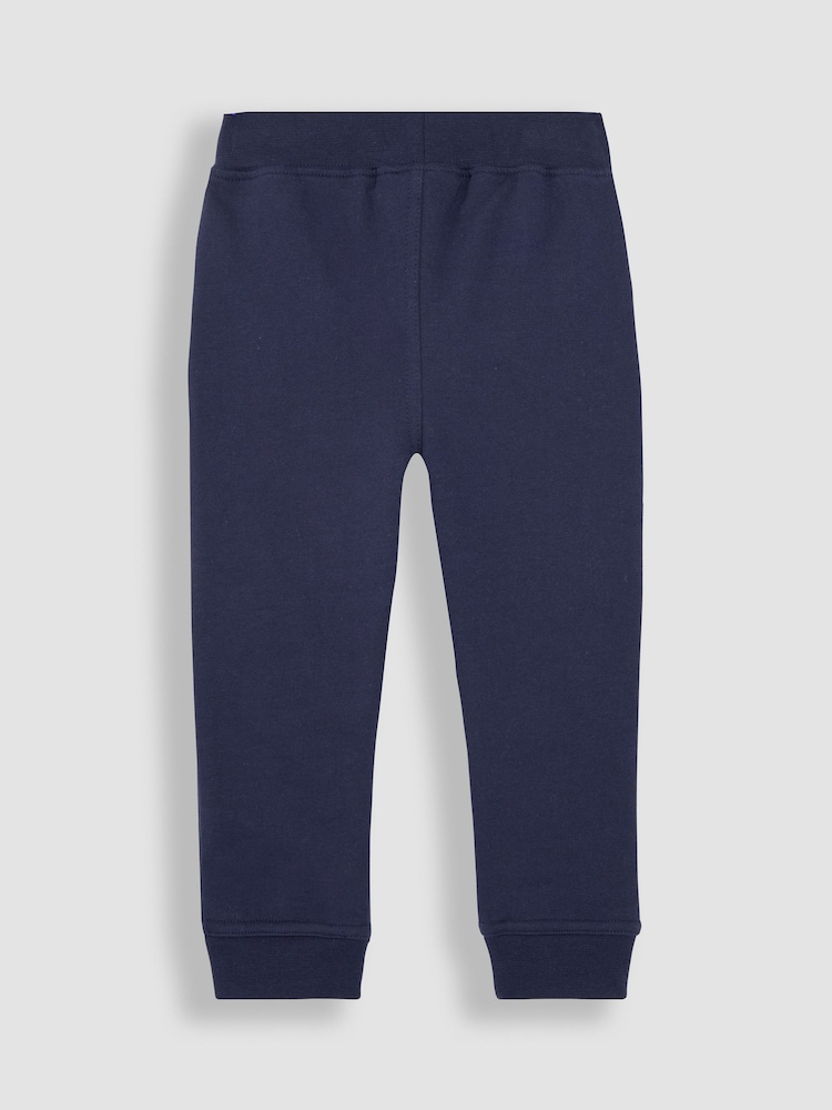 JoJo Maman Bébé Navy Blue Lion Appliqué Pet in Pocket Joggers - Image 2 of 3