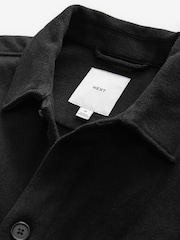 Black Twin Pocket Shacket Overshirt with Wool - Image 6 of 9