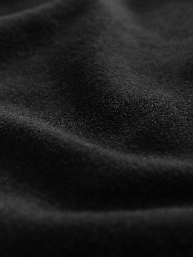 Black Twin Pocket Shacket Overshirt with Wool - Image 7 of 9