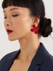 Seasalt Cornwall Red Pollinator Flower Stud Earrings - Image 5 of 7