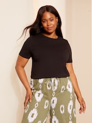 Curves Like These Black Crew Neck T-Shirt - Image 2 of 4
