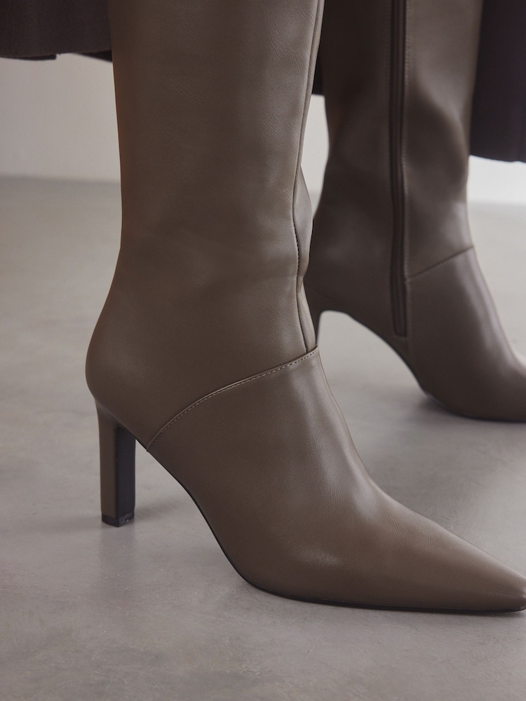 Taupe Forever Comfort® Knee High Heeled Boots - Image 3 of 8