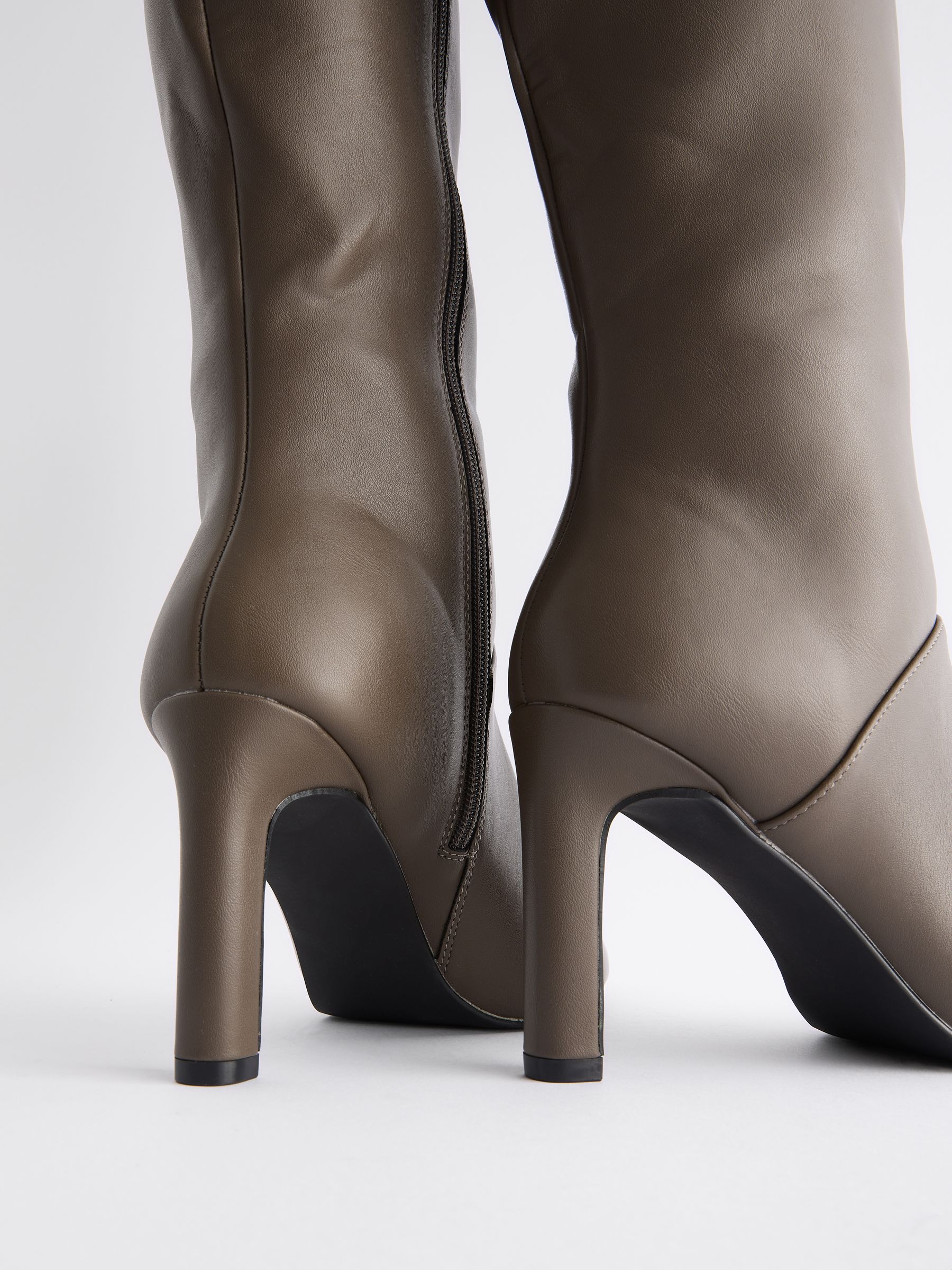Buy Taupe Forever Comfort Knee High Heeled Boots from the Next UK online shop