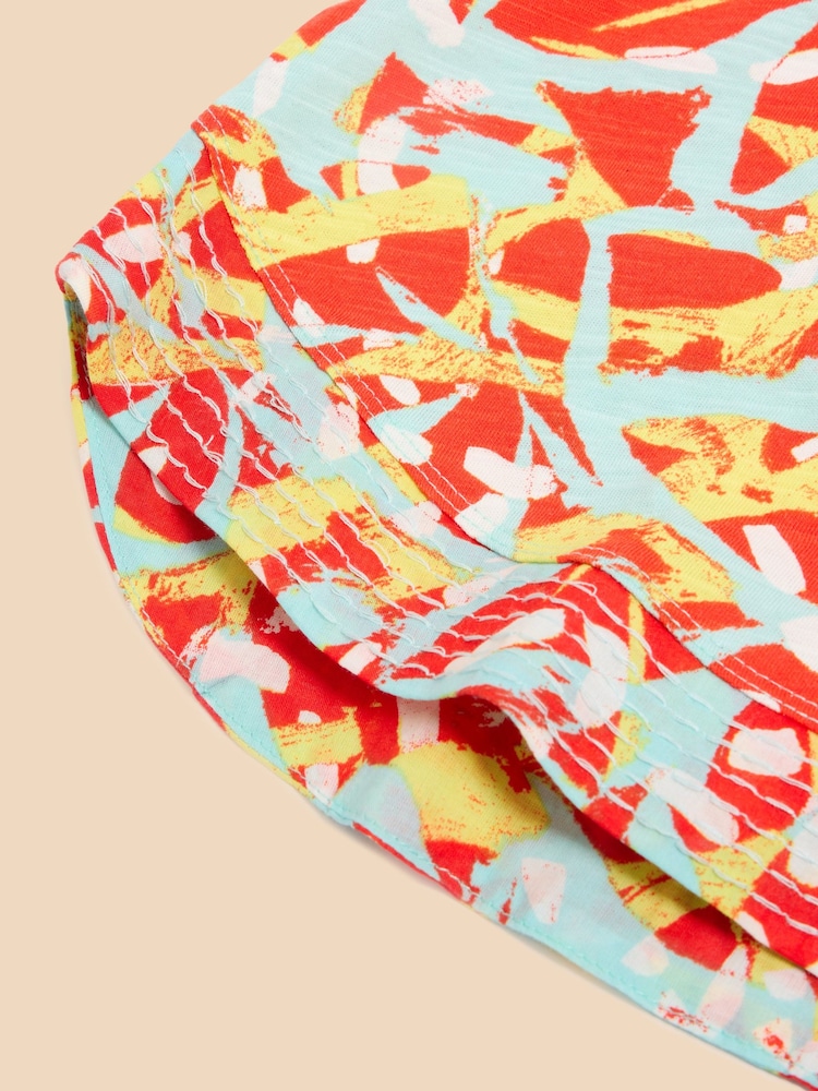 White Stuff Orange 100% Cotton Weaver Jersey Top - Image 7 of 7