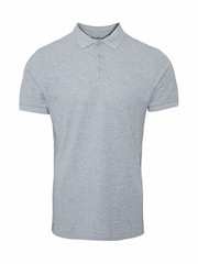 Threadbare Navy/Grey/White Slate Cotton Pique Polo Shirts 3 Pack - Image 3 of 3