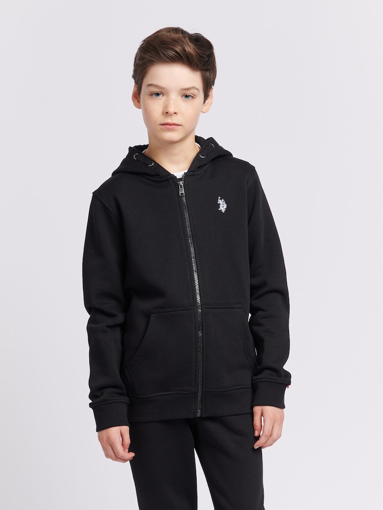 U.S. Polo Assn. Black Boys 100% Cotton Double Horsemen Zip Hoodie - Image 1 of 8