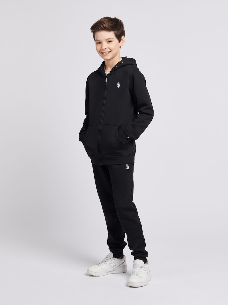U.S. Polo Assn. Black Boys 100% Cotton Double Horsemen Zip Hoodie - Image 2 of 8