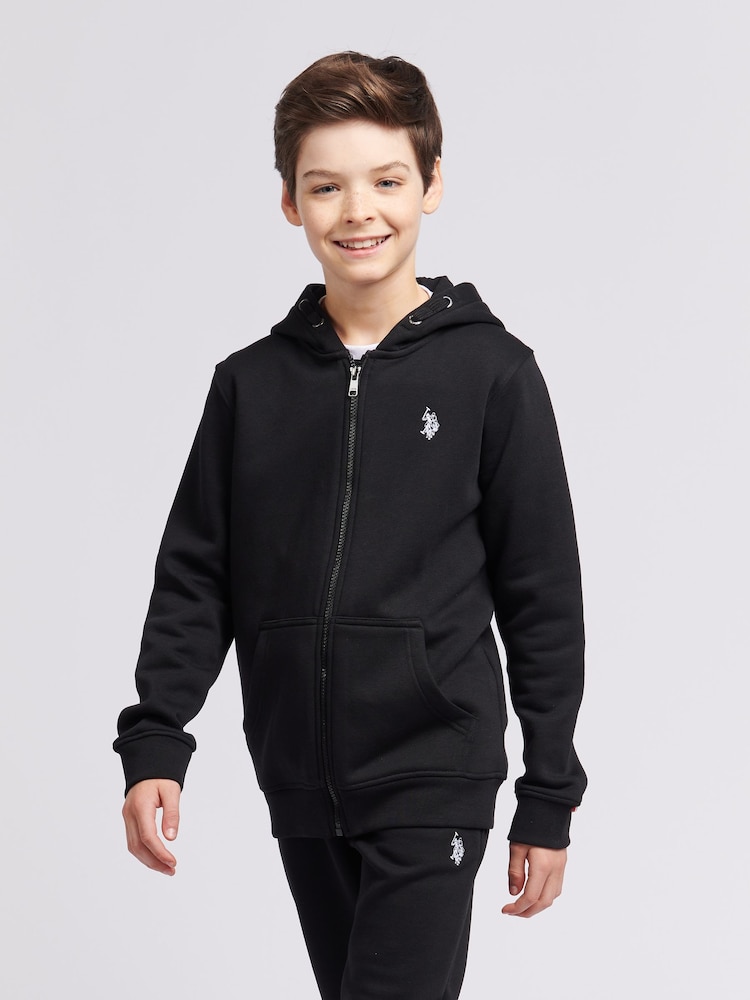 U.S. Polo Assn. Black Boys 100% Cotton Double Horsemen Zip Hoodie - Image 4 of 8