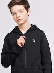 U.S. Polo Assn. Black Boys 100% Cotton Double Horsemen Zip Hoodie - Image 5 of 8