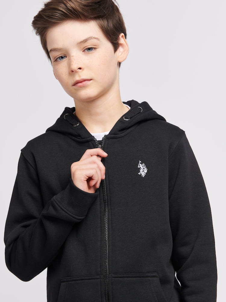 U.S. Polo Assn. Black Boys 100% Cotton Double Horsemen Zip Hoodie - Image 5 of 8