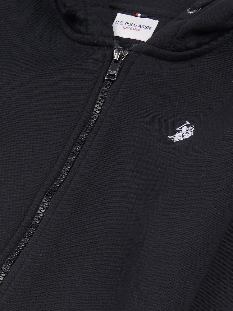 U.S. Polo Assn. Black Boys 100% Cotton Double Horsemen Zip Hoodie - Image 8 of 8