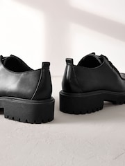 Black Premium Leather Chunky Lace-Up Shoes - Image 3 of 4