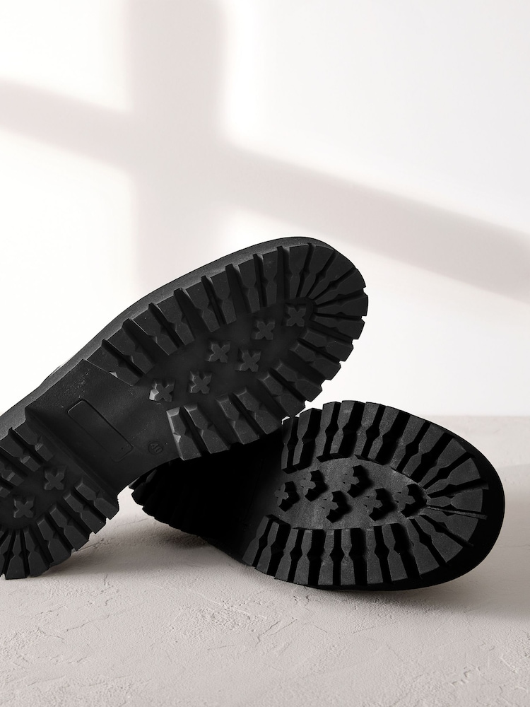 Schwarz - Premium Leather Chunky Lace-Up Shoes - Bild 4 von 4 Schwarz - Premium Leather Chunky Lace-Up Shoes - Bild 4 von 4