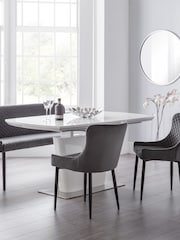 Julian Bowen Grey Velvet Como High Gloss Extending Table - Image 1 of 6