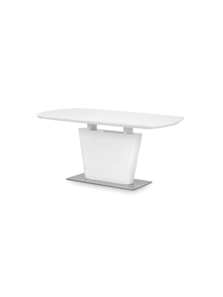 Julian Bowen Grey Velvet Como High Gloss Extending Table - Image 2 of 6