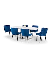Julian Bowen Grey Velvet Como High Gloss Extending Table - Image 4 of 6