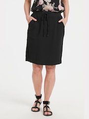 Kaffe Naya Knee Length Black Skirt with Tie Waist - Image 1 of 7
