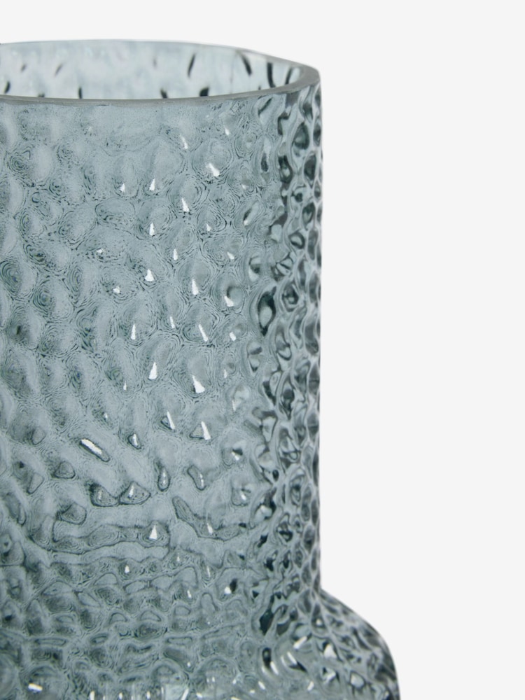Blue Small Textured Glass Vase - Image 4 of 4 Blue Small Textured Glass Vase - Image 4 of 4