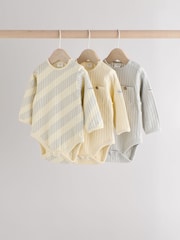 Szürke/Krémszínű - Baby Long Sleeve Bodysuits 3 Pack (0mths-2yrs) - 13/ 1 kép