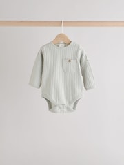Szürke/Krémszínű - Baby Long Sleeve Bodysuits 3 Pack (0mths-2yrs) - 13/ 6 kép