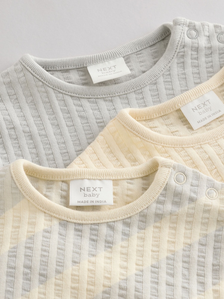 Grau/Creme - Langarm-Bodys für Babys im 3er-Pack (0 Monate bis 2 Jahre) - Image 8 of 13