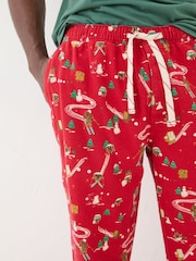 FatFace All Red All Good 100% Cotton Pudding Pyjama Bottoms - Image 4 of 6