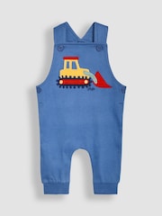 JoJo Maman Bébé Blue Construction Vehicle Appliqué Dungarees & Top Set - Image 2 of 6