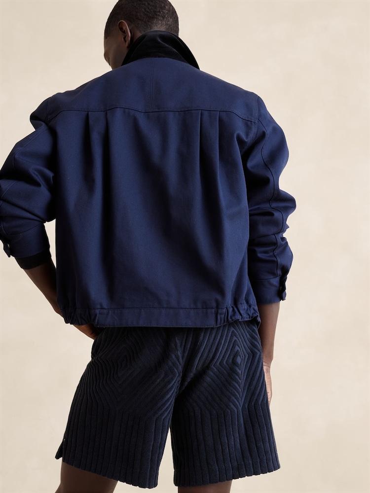 Banana Republic Blue Geometric Terry Pull On Shorts - Image 2 of 3 Banana Republic Blue Geometric Terry Pull On Shorts - Image 2 of 3
