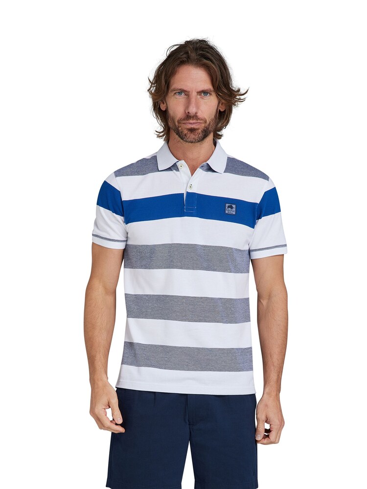 Raging Bull Blue Birdseye Stripe Polo Shirt - Image 1 of 7