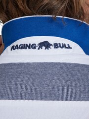 Raging Bull Blue Birdseye Stripe Polo Shirt - Image 6 of 7