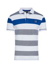 Raging Bull Blue Birdseye Stripe Polo Shirt - Image 7 of 7