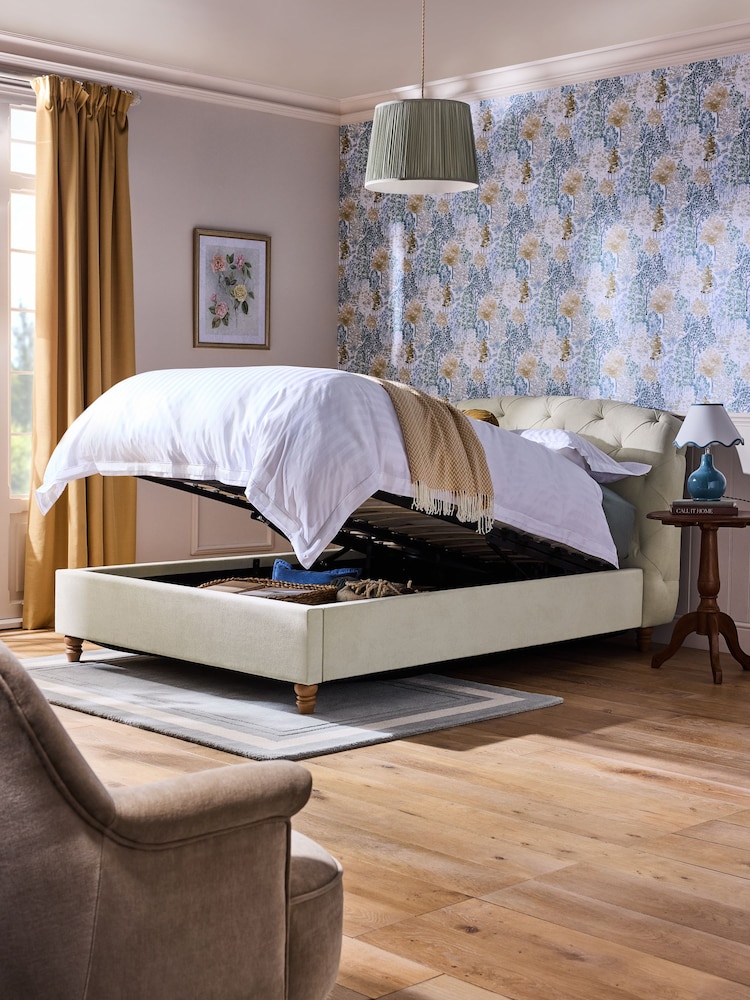 Laura Ashley Baron Chenille Oyster Braybrooke Ottoman Bed - Image 2 of 6