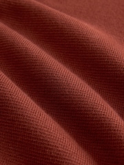 Rust Brown Plain Regular Fit 100% Cotton Premium Quarter Zip Jumper - Image 7 of 7
