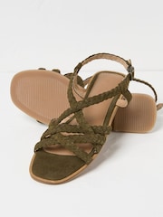 FatFace Estelle Green Suede Strap Sandals - Image 2 of 3