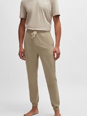 Beige - BOSS Jogginghose aus elastischer Baumwolle mit Logostickerei - Bild 2 von 5