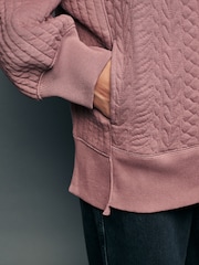 Blush Pink Quilted Washed Hoodie - Image 5 of 8
