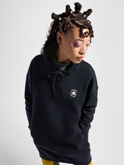 Converse Black Longline Embroidery Hoodie Dress - Image 4 of 7