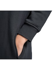 Converse Black Longline Embroidery Hoodie Dress - Image 6 of 7