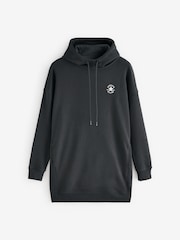 Converse Black Longline Embroidery Hoodie Dress - Image 7 of 7