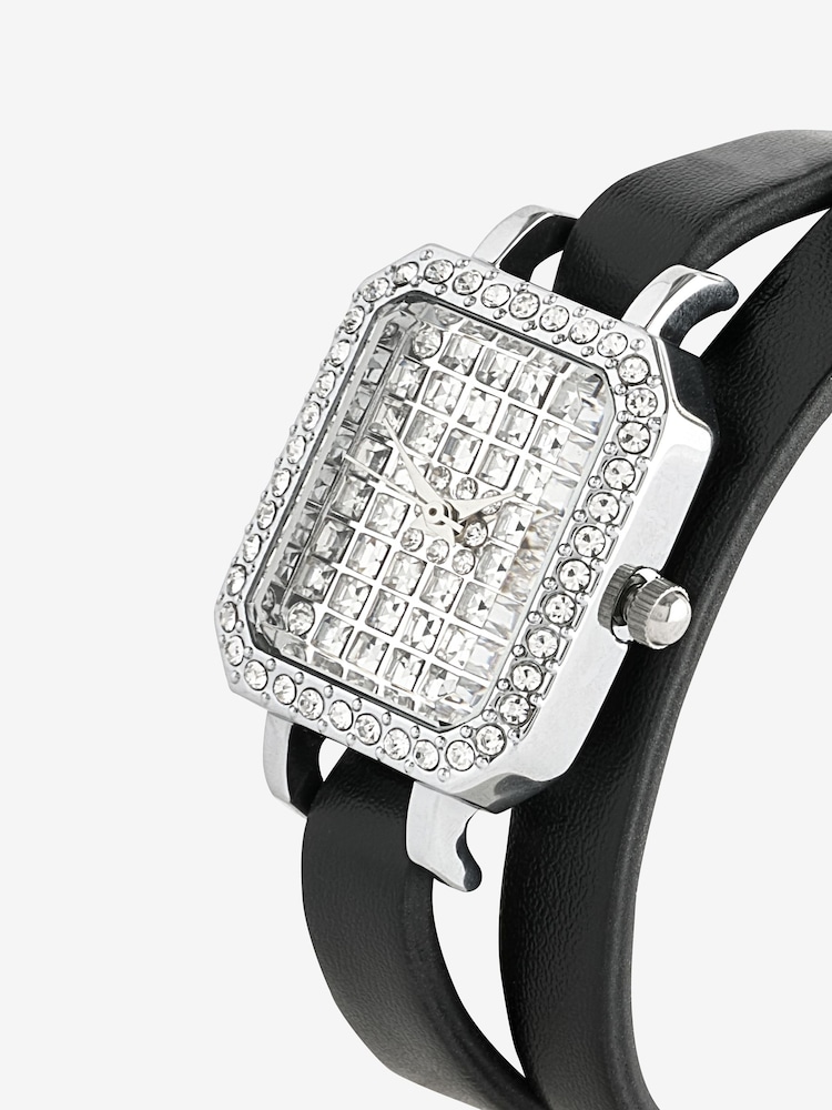 Black Sparkle Wrap Around Watch - Image 5 of 5