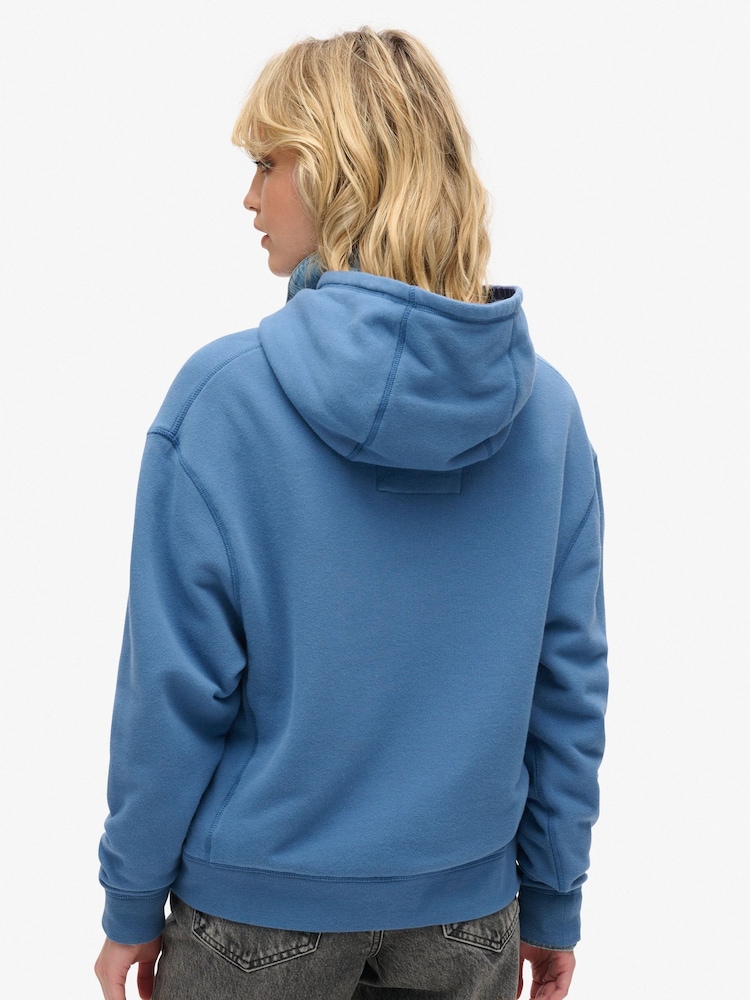 Superdry Blue Athletic Essential Hoodie - Image 5 of 6