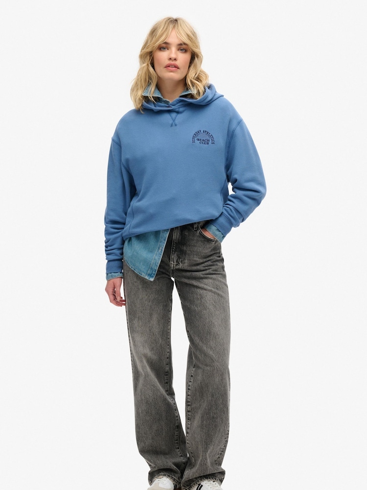 Superdry Blue Athletic Essential Hoodie - Image 6 of 6