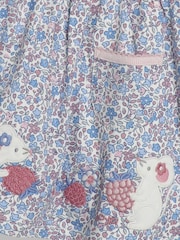 JoJo Maman Bébé Pink Mouse Appliqué Ditsy Floral Dress - Image 3 of 3