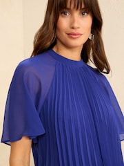 Love & Roses Blue Flutter Sleeve Blouse - Image 2 of 4