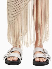 AllSaints Silver Sian Sandals - Image 1 of 6