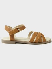 Crew Clothing Brown Multi Strap Flat Sandals - Image 3 of 5