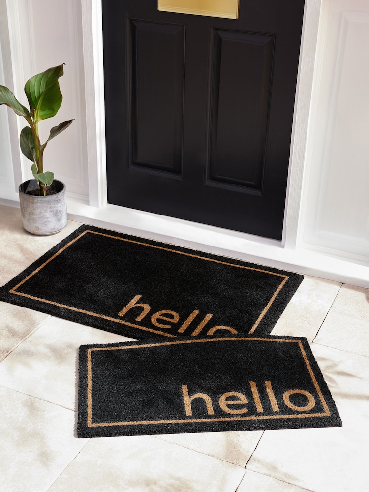 Paillasson en coco Hello Slogan - Image 4 of 7